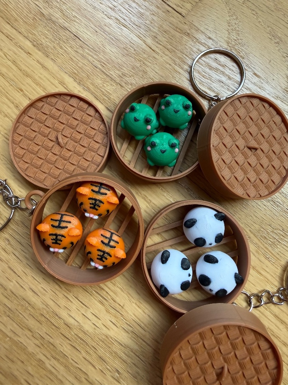 Bundle of 3 Animal kawaii-style sensory toy 3-D fidget keychain